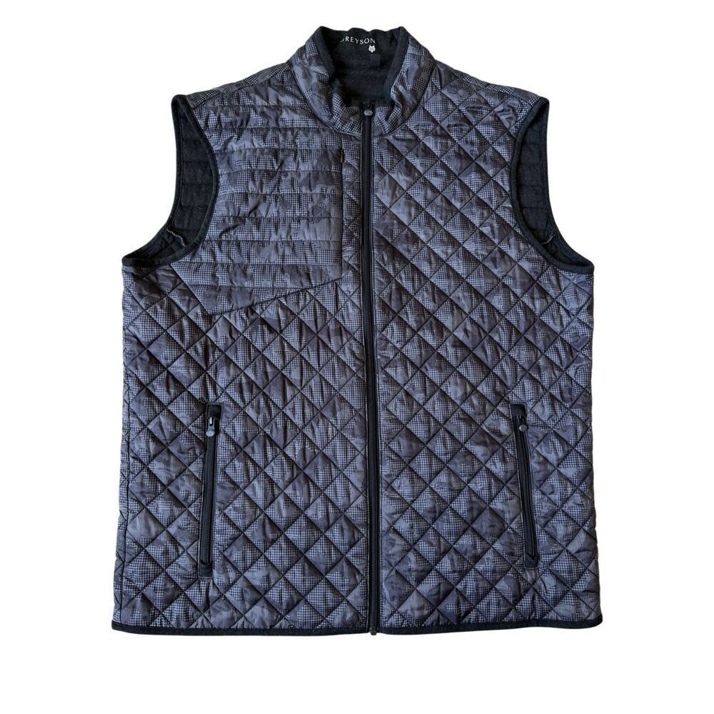Greyson Vest Camo Full Zip Quilted Golf Gray XL